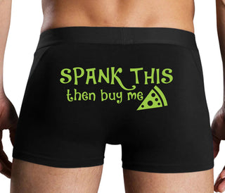Spank This Ass And Buy Me Pizza - Black Boxer Brief