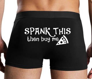 Spank This Ass And Buy Me Pizza - Black Boxer Brief