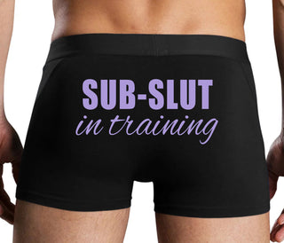 Sub Slut In Training - Black Boxer Brief