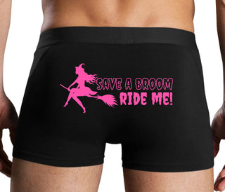 Save A Broom - Ride Me - Witch - Black Boxer Brief