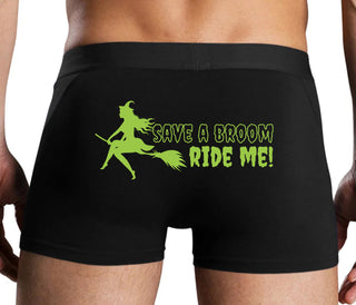 Save A Broom - Ride Me - Witch - Black Boxer Brief