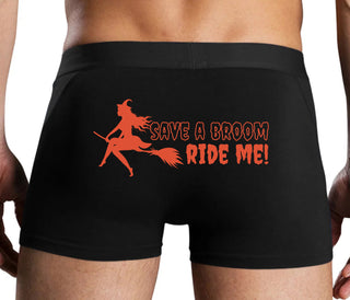 Save A Broom - Ride Me - Witch - Black Boxer Brief