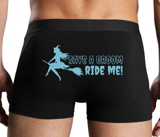 Save A Broom - Ride Me - Witch - Black Boxer Brief