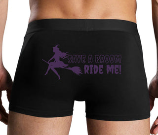 Save A Broom - Ride Me - Witch - Black Boxer Brief