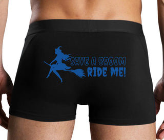Save A Broom - Ride Me - Witch - Black Boxer Brief