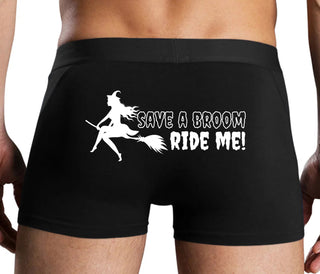 Save A Broom - Ride Me - Witch - Black Boxer Brief