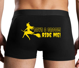Save A Broom - Ride Me - Witch - Black Boxer Brief