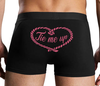 Tie Me Up - Cute Rope Design - Black Boxer Brief