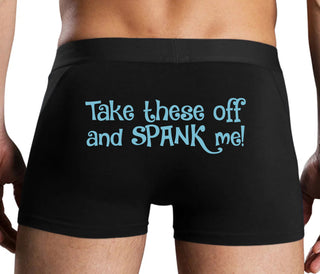 Take These Off And Spank Me - Black Boxer Brief