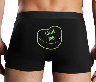 Valentines Day Candy - Lick Me - Black Boxer Brief
