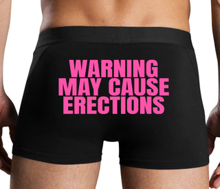 Warning May Cause Erections - Black Boxer Brief