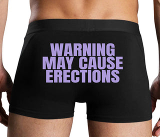 Warning May Cause Erections - Black Boxer Brief