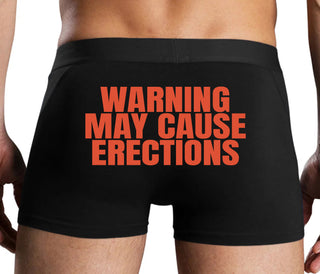 Warning May Cause Erections - Black Boxer Brief