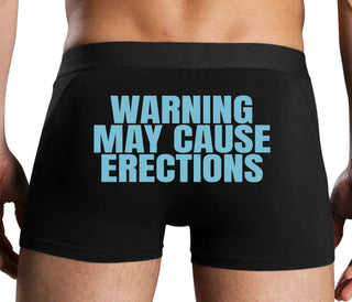 Warning May Cause Erections - Black Boxer Brief