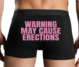 Warning May Cause Erections - Black Boxer Brief