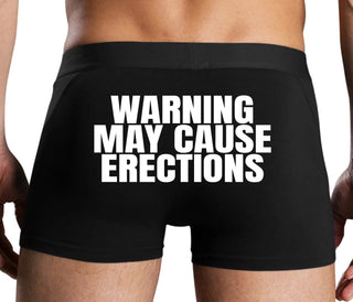 Warning May Cause Erections - Black Boxer Brief