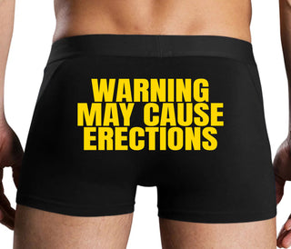 Warning May Cause Erections - Black Boxer Brief