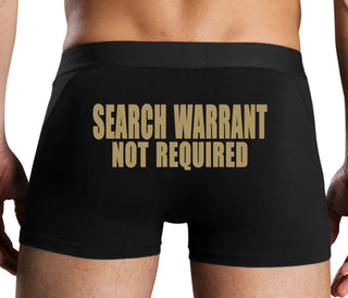 Search Warrant Not Required - Black Boxer Brief