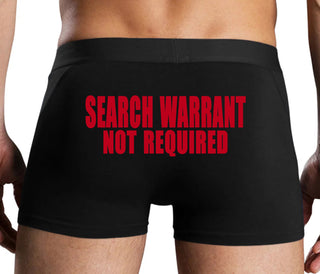 Search Warrant Not Required - Black Boxer Brief
