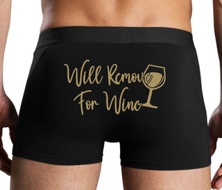 Will Remove For Wine - Black Boxer Brief