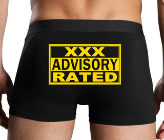 XXX Rated  Advisory Warning - Black Boxer Brief