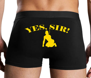 Yes Sir - Submissive Man - Black Boxer Brief