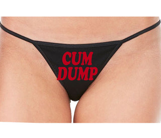 Cum Dump - Bold Design - Black String Thong