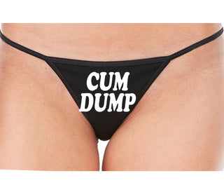 Cum Dump - Bold Design - Black String Thong