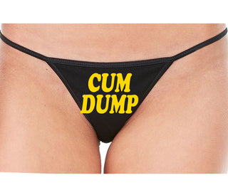 Cum Dump - Bold Design - Black String Thong