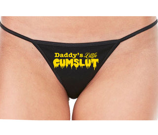 Daddy's Little Cumslut - Black String Thong