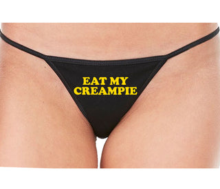 Eat My Creampie - Black String Thong