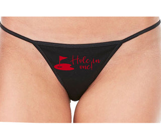Hole In One - Funny Golf - Black String Thong