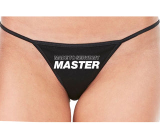 Made To Serve My Master - Black String Thong