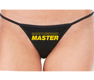 Made To Serve My Master - Black String Thong