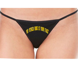 My Other Ride Is Your Face - Black String Thong