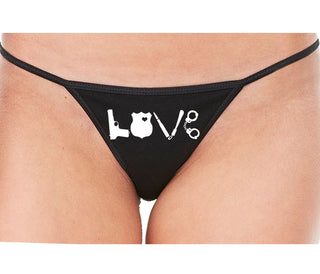 Police Love - Black String Thong