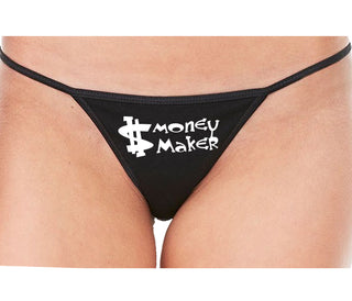 Money Maker - Black String Thong