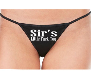 Sir's Little Fuck Toy - Black String Thong