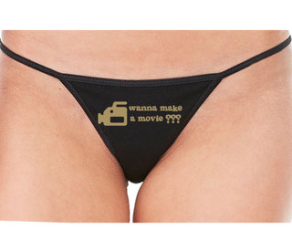 Wanna Make A Movie - Black String Thong