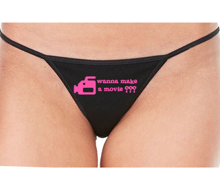 Wanna Make A Movie - Black String Thong