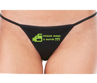Wanna Make A Movie - Black String Thong