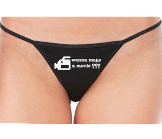 Wanna Make A Movie - Black String Thong