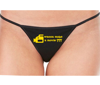 Wanna Make A Movie - Black String Thong