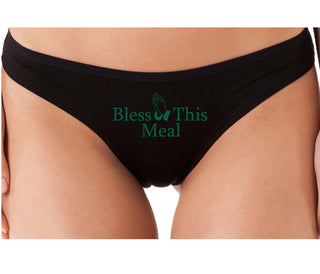 Bless This Meal - Black Thong