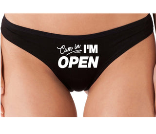 Cum In I'm Open - Black Thong