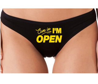 Cum In I'm Open - Black Thong