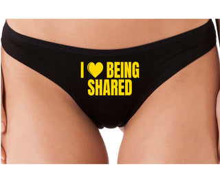 I Love Being Shared - Black Thong