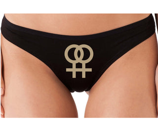 Lesbian Sign - Black Thong