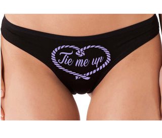 Tie Me Up - Cute Rope Design - Black Thong