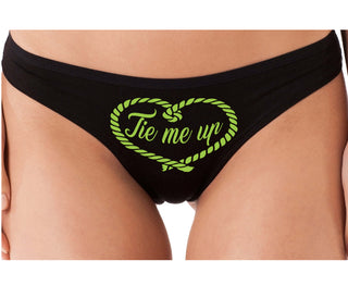 Tie Me Up - Cute Rope Design - Black Thong